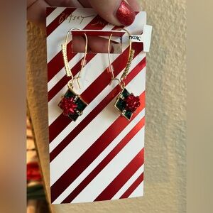 Betsey Johnson Red and Green Christmas Earrings